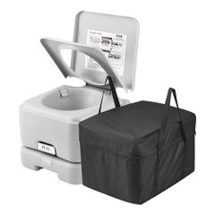 Toilet for Camping with Carry Bag, RV Toilet with 3.2 Gal Waste Tank, Push-Button Pressurized Flush Commode,