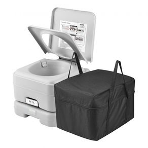 Toilet for Camping with Carry Bag, RV Toilet with 3.2 Gal Waste Tank, Push-Button Pressurized Flush Commode,