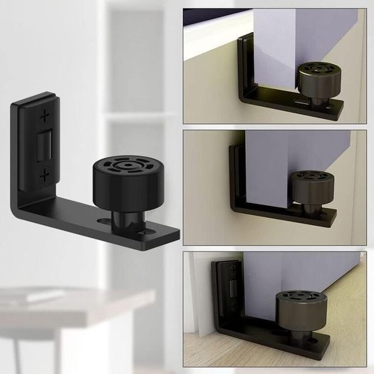 Sliding Barn Door Adjustable Floor Guide Wall/Door Bottom Guide Black