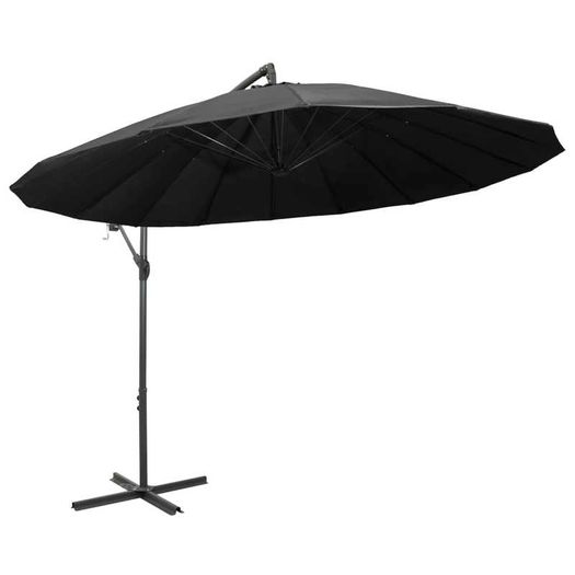 Hanging Parasol Anthracite 3 m Aluminium Pole