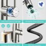 Pull Out 1 Hole Stainless Steel Kitchen Mixer Tap with Glass Washer 4 Spray Modes High Pressure Kitchen Sink Taps with Glass Rinser, Single Handle Tap for Kitchen, Bar, RV, Brushed Nickel Image 7
