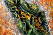 Abstract Gecko Natures Hidden Textures 40x40cm on Canvas