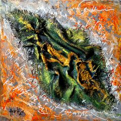 Abstract Gecko Natures Hidden Textures 40x40cm on Canvas