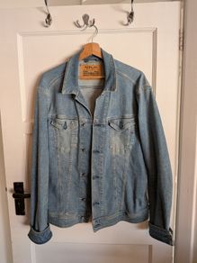 Replay Blue Jeans Light Wash Denim Jacket - Size L
