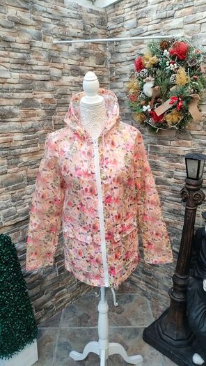 Topshop Womens Multicoloured Floral Rain Coat Size 10 Perfect for festival season