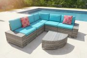 Victoria Corner Garden Sofa Set Large Outdoor Rattan Lounge with Table 220x220cm
