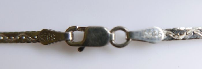 Vintage 925 Sterling Silver 16" Necklace Flat Chain 3.1 grams