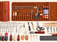 main image for ad 72 Piece Leather Craft Tool Kit with Storage Bag