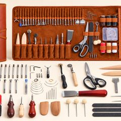 72 Piece Leather Craft Tool Kit with Storage Bag
