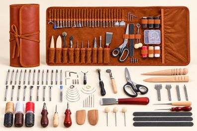 72 Piece Leather Craft Tool Kit with Storage Bag