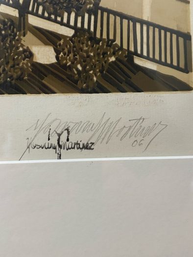 Yosvany Martinez "Plaza de Armas" Signed Cuban Serigraph Large Print 19/50 Framed