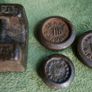 Vintage Old Handmade Rustic Iron Weight Measurement Seer Scale Rare 4 Piece Image 2