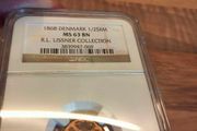1868 Denmark 1/2 Srm Ngc Ms63bn