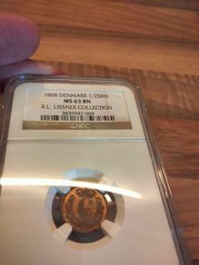 1868 Denmark 1/2 Srm Ngc Ms63bn