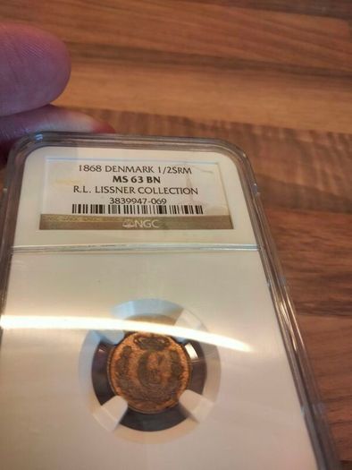 1868 Denmark 1/2 Srm Ngc Ms63bn