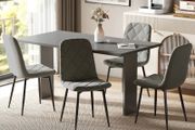 Set 4 velvet Dining Chairs with backrest, velvet-look upholstered chairs with metal legs, for dining table, gray