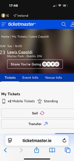 2x Lewis Capaldi tickets