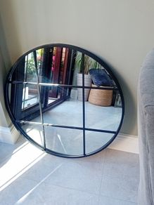 Pair  mirrors black perfect will sell on there own round shaped