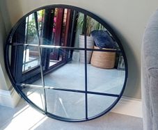 Pair  mirrors black perfect will sell on there own round shaped