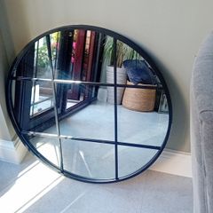 Pair  mirrors black perfect will sell on there own round shaped