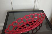Lattice type red  decorative dish