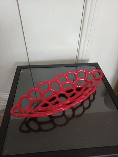 Lattice type red  decorative dish