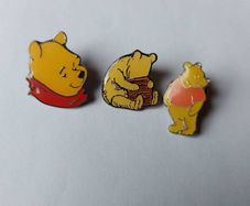 Three Winnie The Pooh Lapel Pin/Badges/Brooches