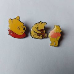 Three Winnie The Pooh Lapel Pin/Badges/Brooches