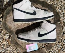 Retro Nike Dunk High Suede Light Bone Black