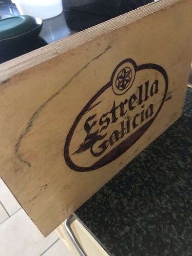 Estrella Galicia Timber Bar Sign