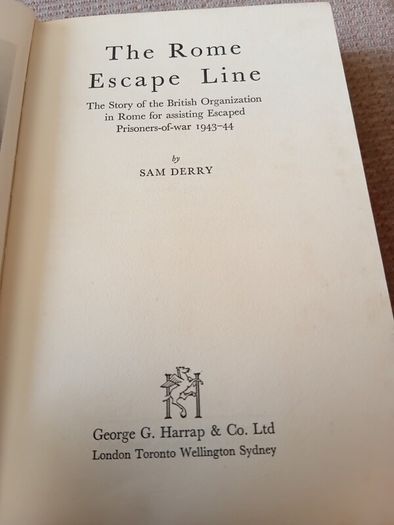 1960 The Rome Escape Line. Sam Derry. Literature. Vintage.