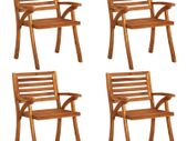 Garden Chairs 4 pcs Solid Acacia Wood