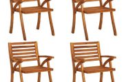 Garden Chairs 4 pcs Solid Acacia Wood