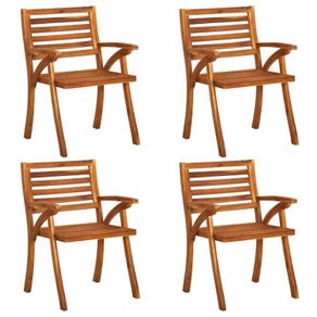 Garden Chairs 4 pcs Solid Acacia Wood