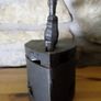 Antique Heavy Solid Coal Charcoal Ironing Iron With Rooster Catch Image 5