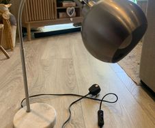 Brush nickel globe lamp with marble base