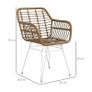 Set of 2 bohemian design dining chairs with resin wicker seat and white steel base Image 2