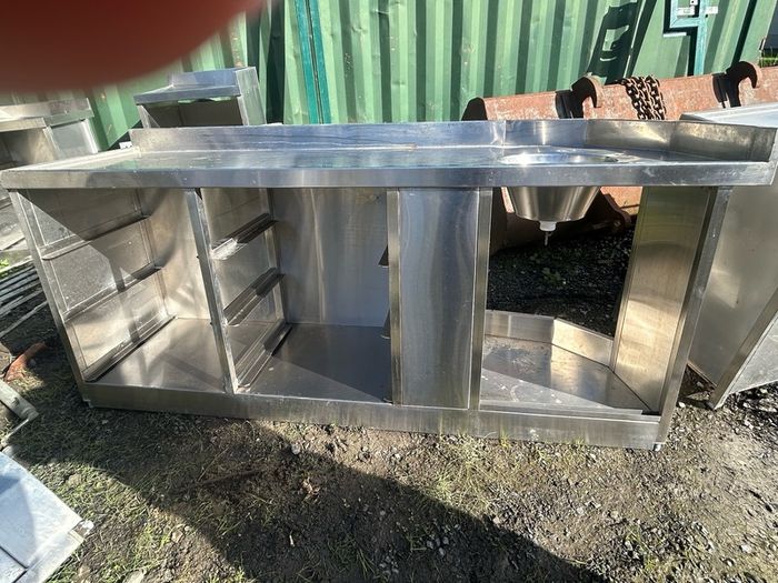 Stainless steal kitchen unit with sinks