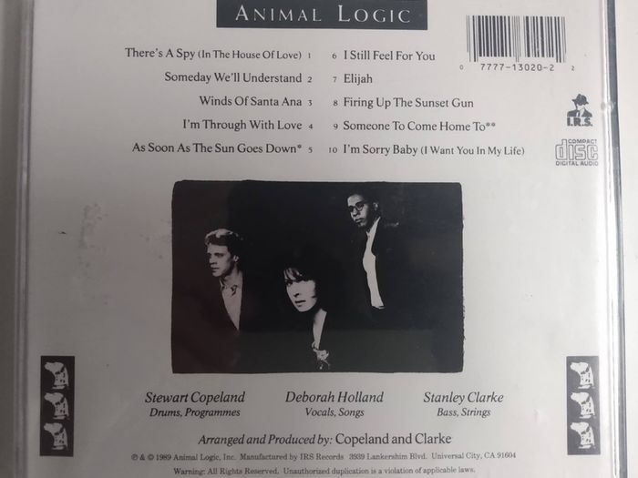 Animal Logic - Seft Titled CD (1989) Stewart Copeland / Stanley Clarke Art Pop Rock EX+