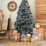 Midnight Blue Christmas Ball Ornaments for Christmas Decoration Baubles-24 Pieces Xmas Tree Shatterproof Ornaments with Hanging Loop for Holiday and Party Decoration(Combo 8 Ball and Shaped Styles) Image 3