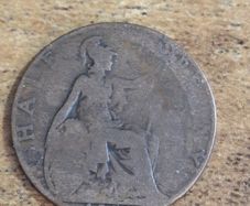Great Britain UK 1916 Half Penny George V Coin - free standard postage