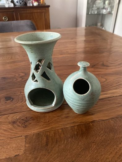 Two pieces of pottery signed Dermot  Rooney