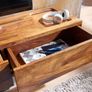 Solid Wood Floating TV Unit Wall Mounted TV Cabinet, Modern Entertainment Console Image 5