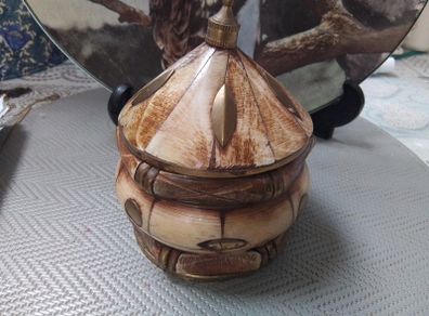 Indian Domed Bone & Brass Trinket Box