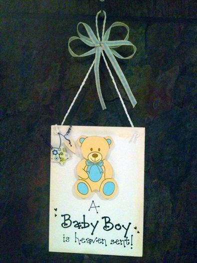 Handmade Wall/Door Sign for Baby Boy
