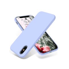 Liquid Silicone Case For iPhone XS Max Luxury Thin ShockProof Soft Phone Cover Purple - FHT4IPXSMLK