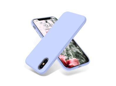 Liquid Silicone Case For iPhone XS Max Luxury Thin ShockProof Soft Phone Cover Purple - FHT4IPXSMLK