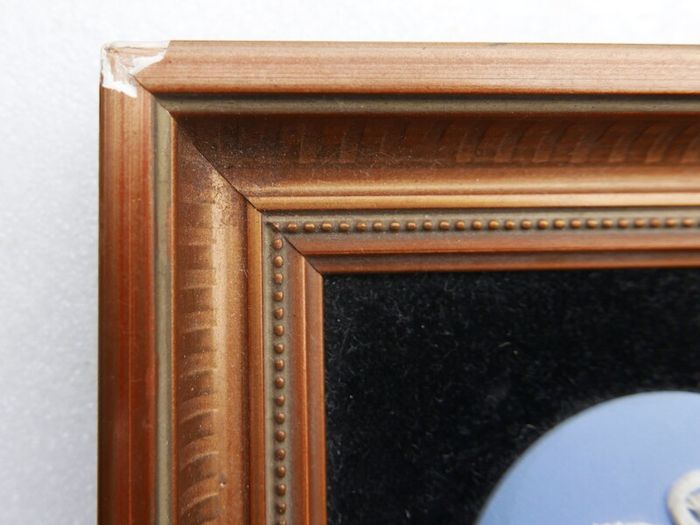 Pair of Framed Wedgwood Blue and White Jasperware Plaques