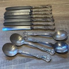 Vintage Sterling Silver Knives and Spoons (11 pieces)