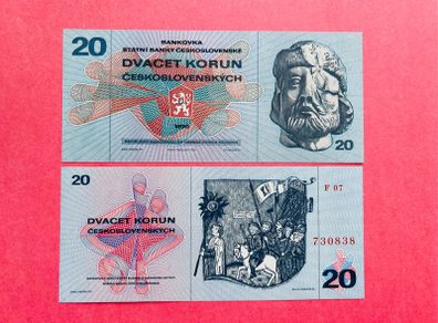 Czechoslovakia  20 Korun  1970  Pick 92a. Selected ( Uncirculated )